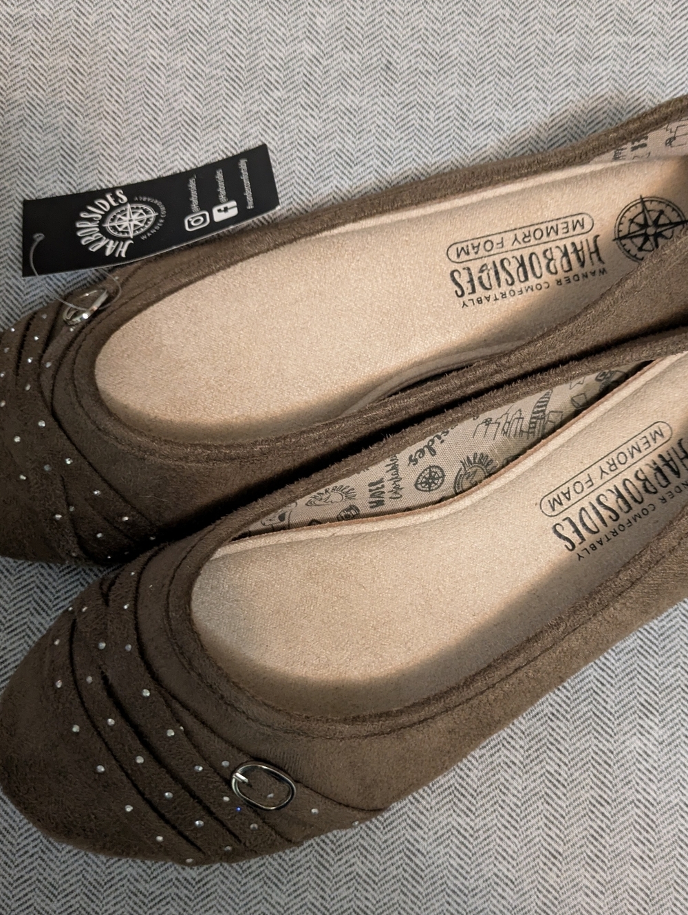 Harborsides Wander Comfortably brown Memory Foam women's flats